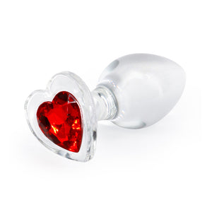 Crystal Desires Glass Heart Medium Butt Plug