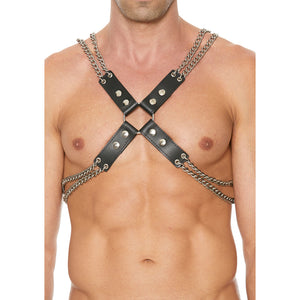 Heavy Duty Leather And Chain Body Harness